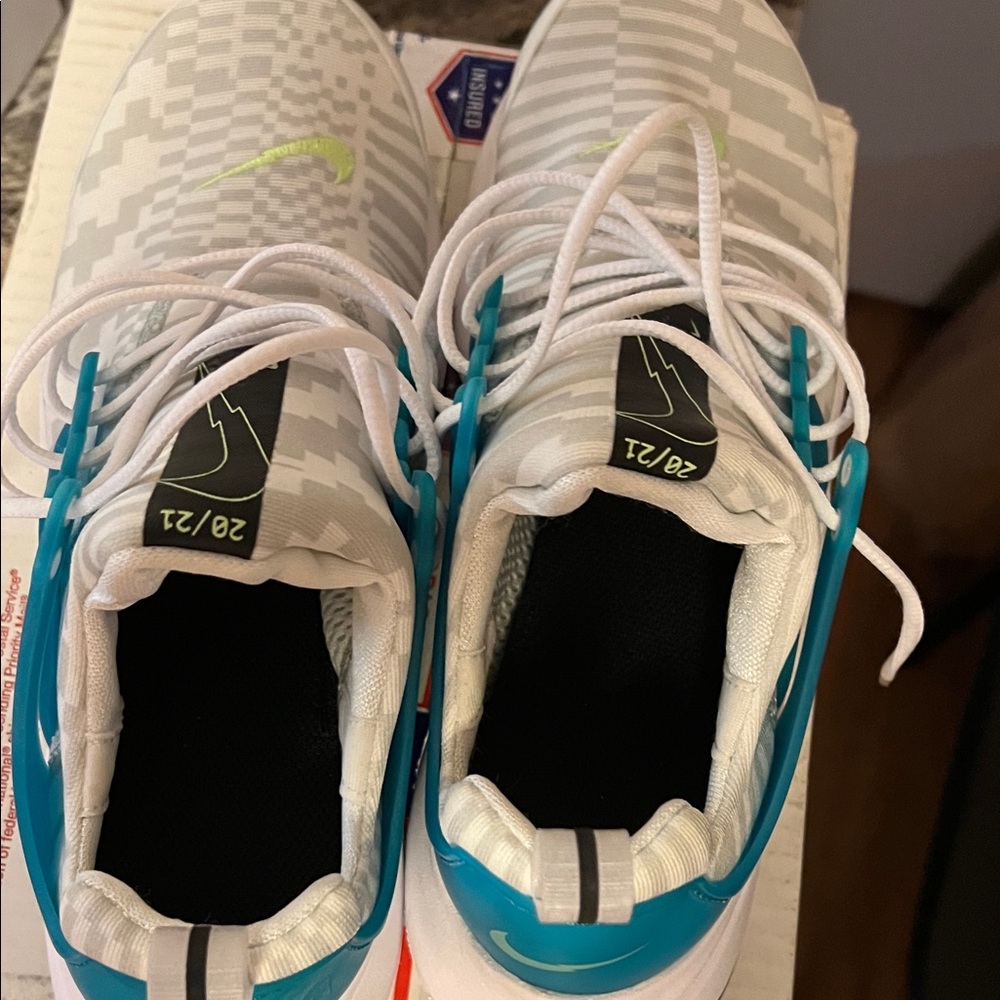 Nike White and Blue Athletic Shoes